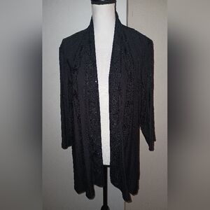 Susan Graver Black Sequin Embezzled Cover Up